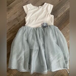 Lilt White and Blue-Grey Formal Kids Dress 10/12
